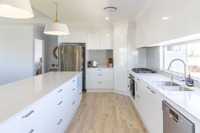 Kitchen with butlers sink plumbed by Roma Plumbing